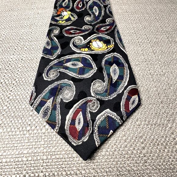 Garfield Odie Paisley Neck Tie Paws Addiction Vintage - Picture 3 of 5